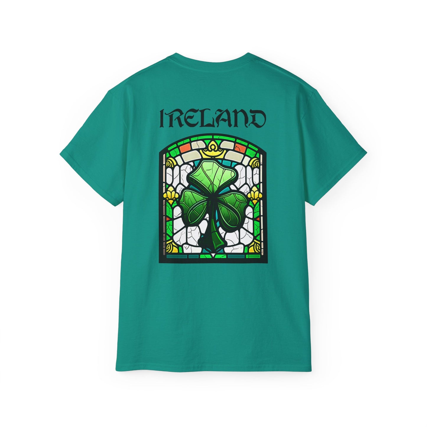 Unisex Ireland Stained Glass Shamrock T Shirt
