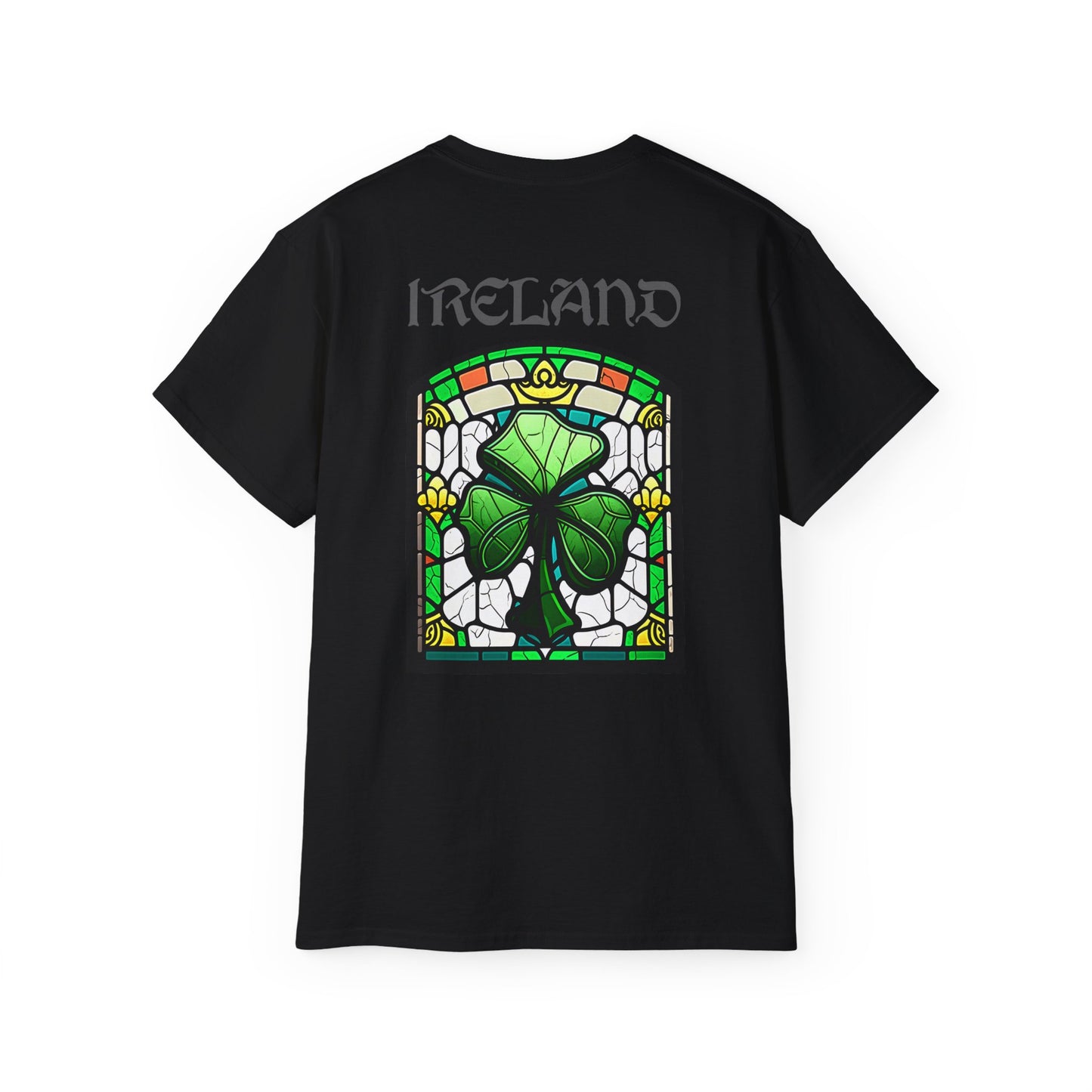 Unisex Ireland Stained Glass Shamrock T Shirt