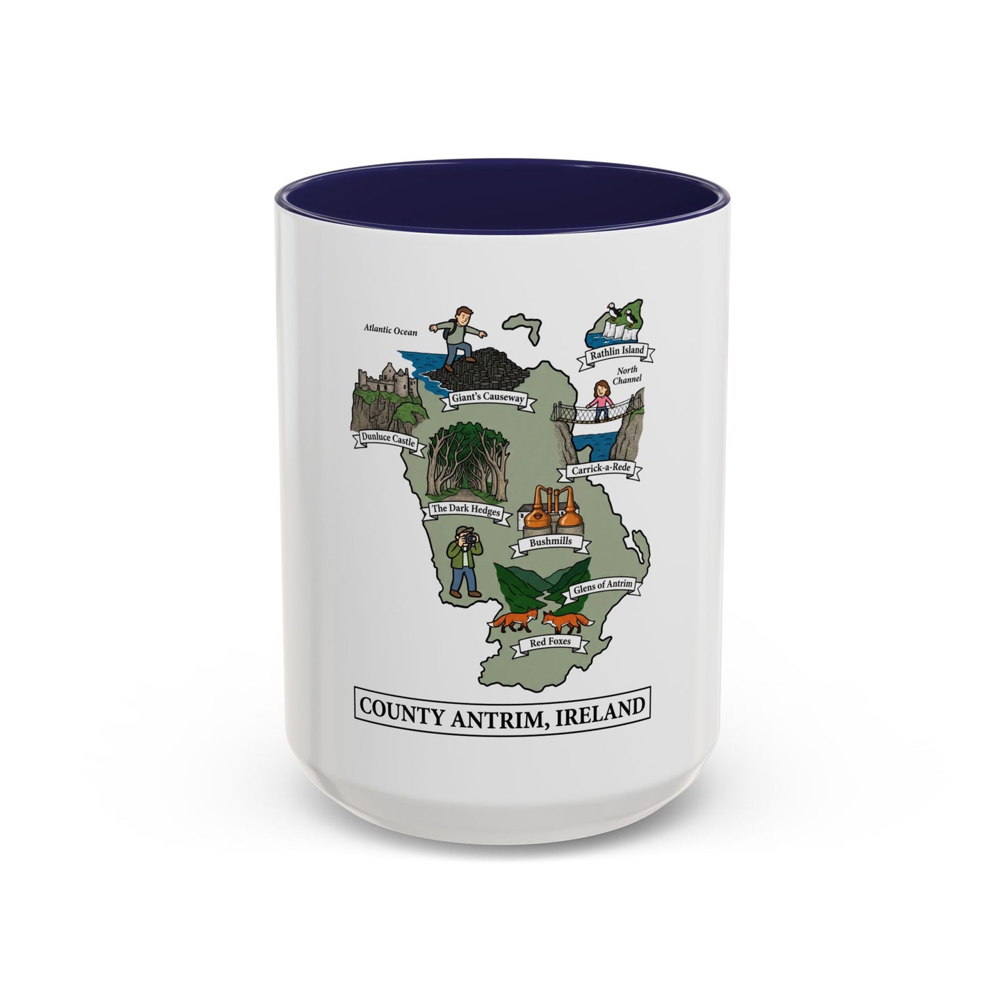 County Antrim Ireland map mug | Accent Coffee Mug