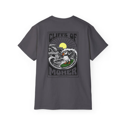 Unisex Cliffs Of Moher Surfing Puffin T Shirt