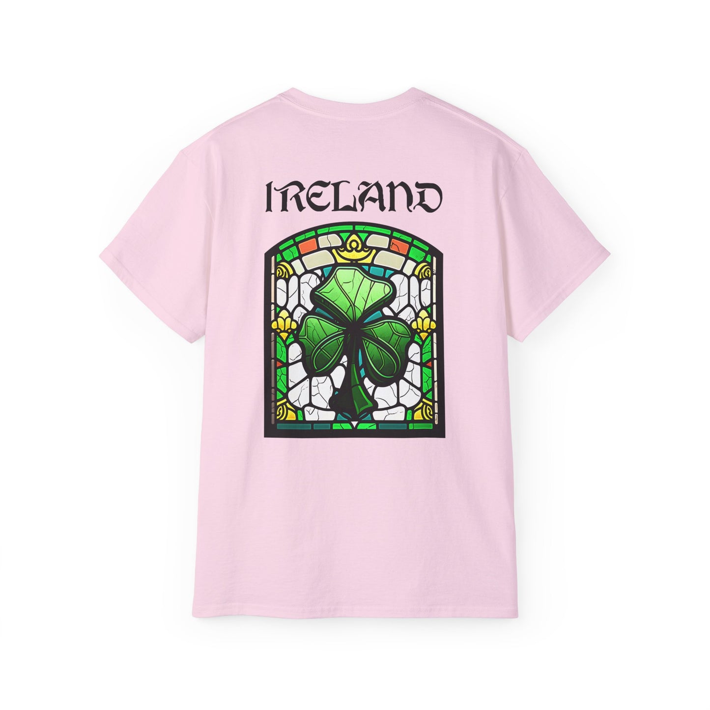 Unisex Ireland Stained Glass Shamrock T Shirt