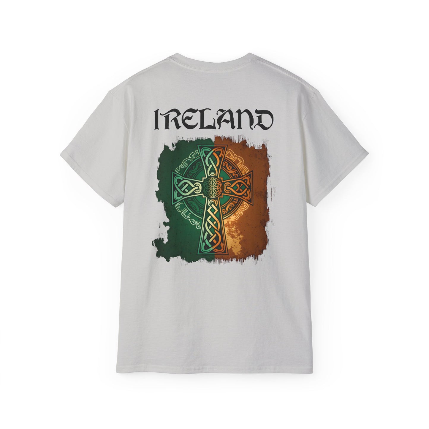 Unisex Ireland Tri Colour Celtic Cross T Shirt.