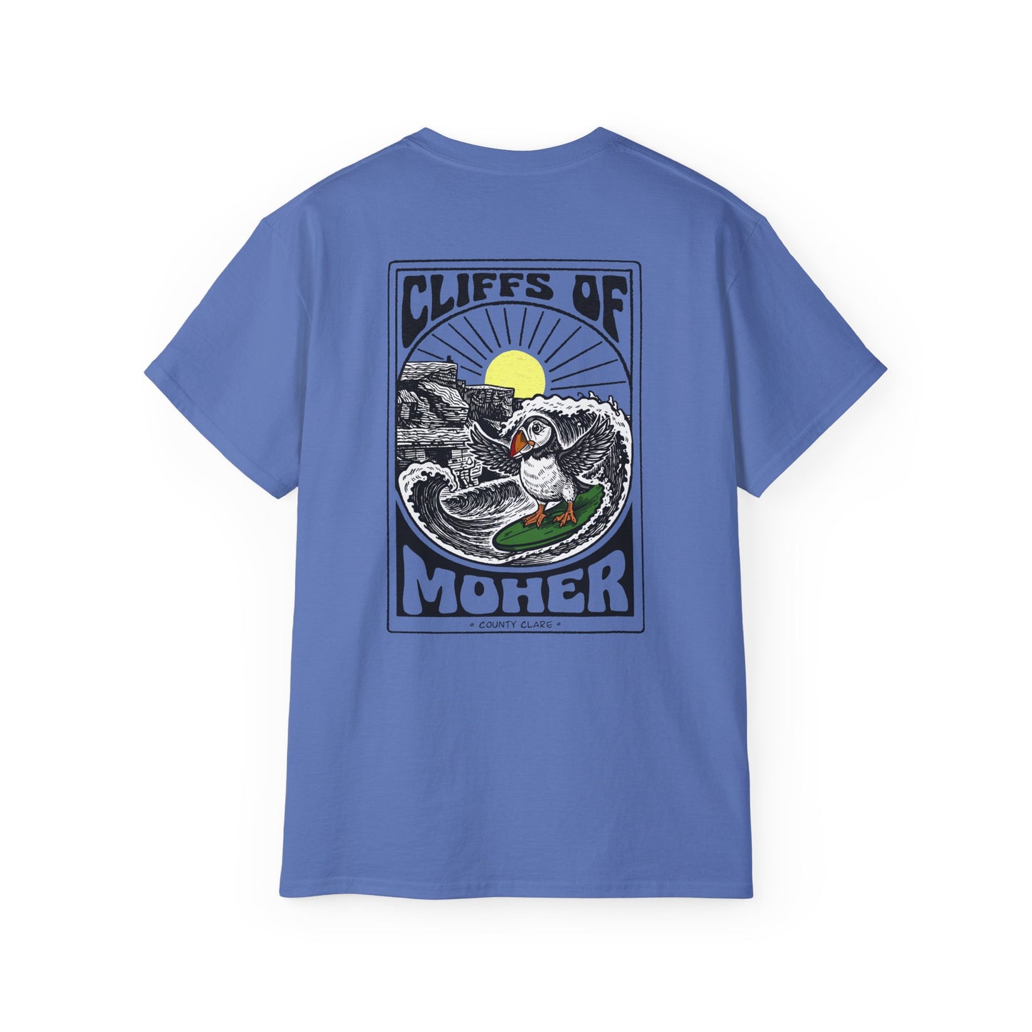 Unisex Cliffs Of Moher Surfing Puffin T Shirt