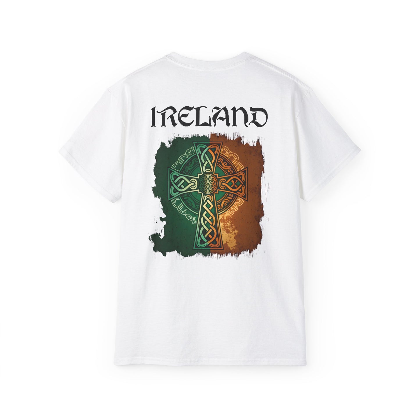 Unisex Ireland Tri Colour Celtic Cross T Shirt.