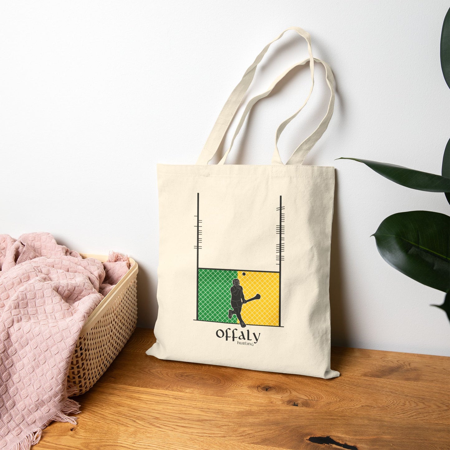 County Offaly Ogham Hurling Tote Bag | Irish Hurling | Ogham Language