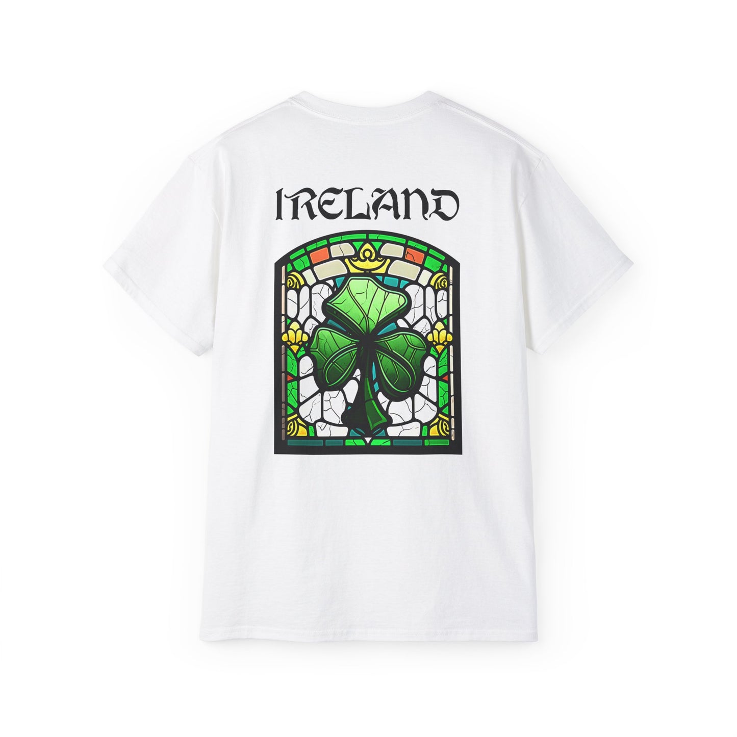 Unisex Ireland Stained Glass Shamrock T Shirt