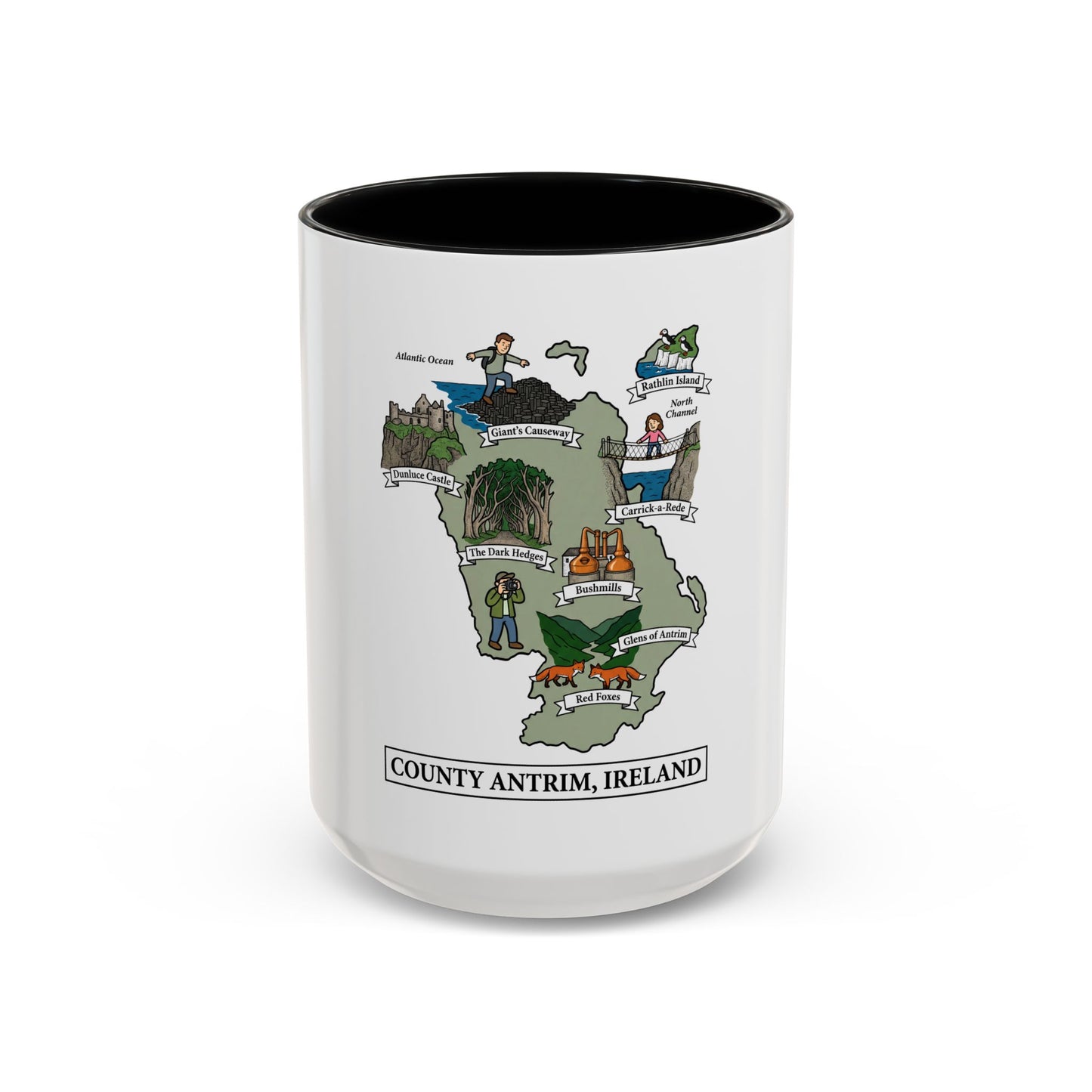 County Antrim Ireland map mug | Accent Coffee Mug