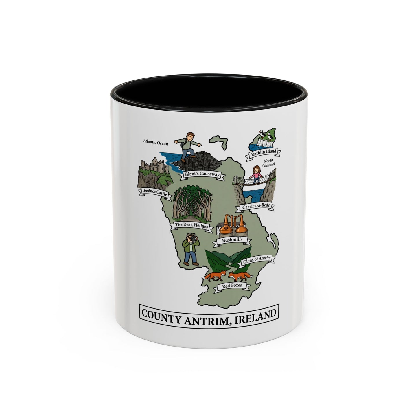 County Antrim Ireland map mug | Accent Coffee Mug