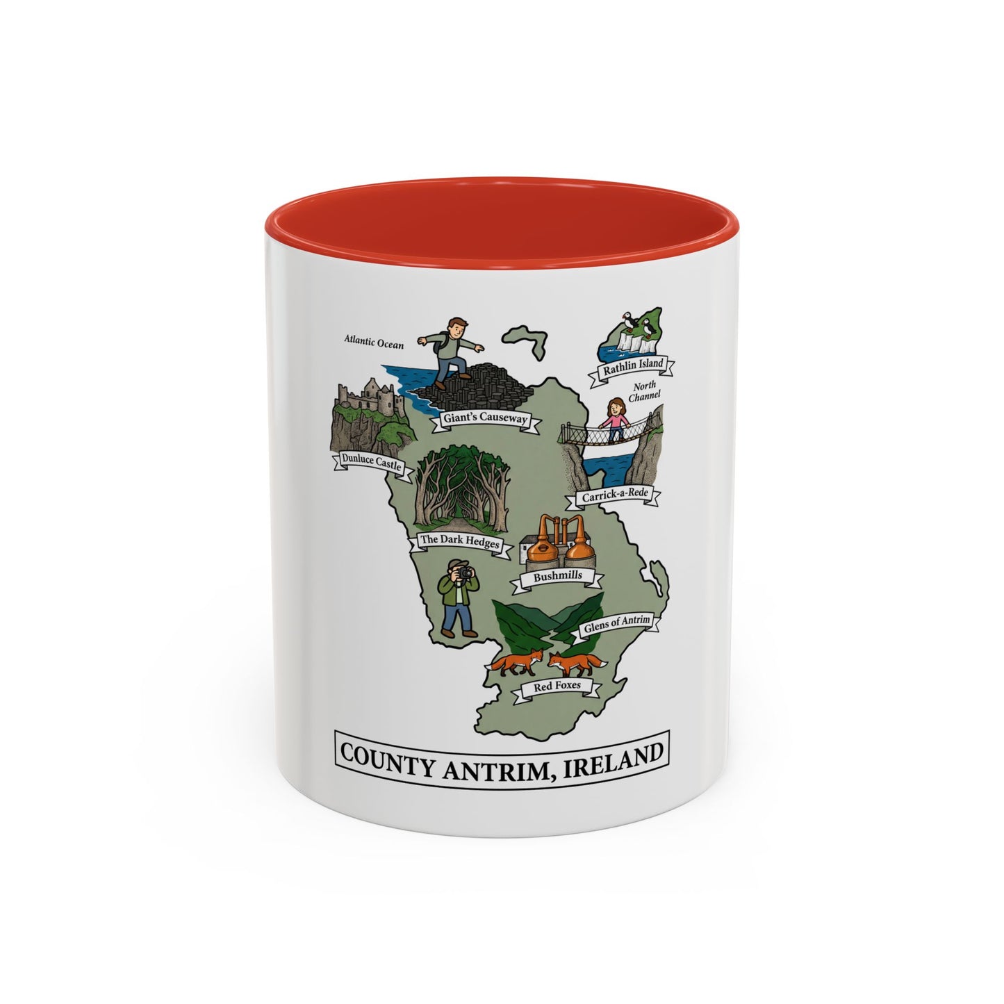 County Antrim Ireland map mug | Accent Coffee Mug