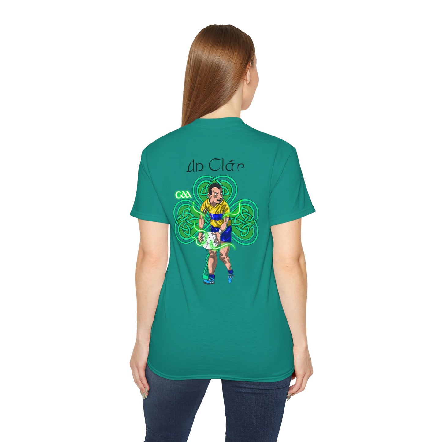 Unisex Clare Gaelic Football Shamrock T Shirt