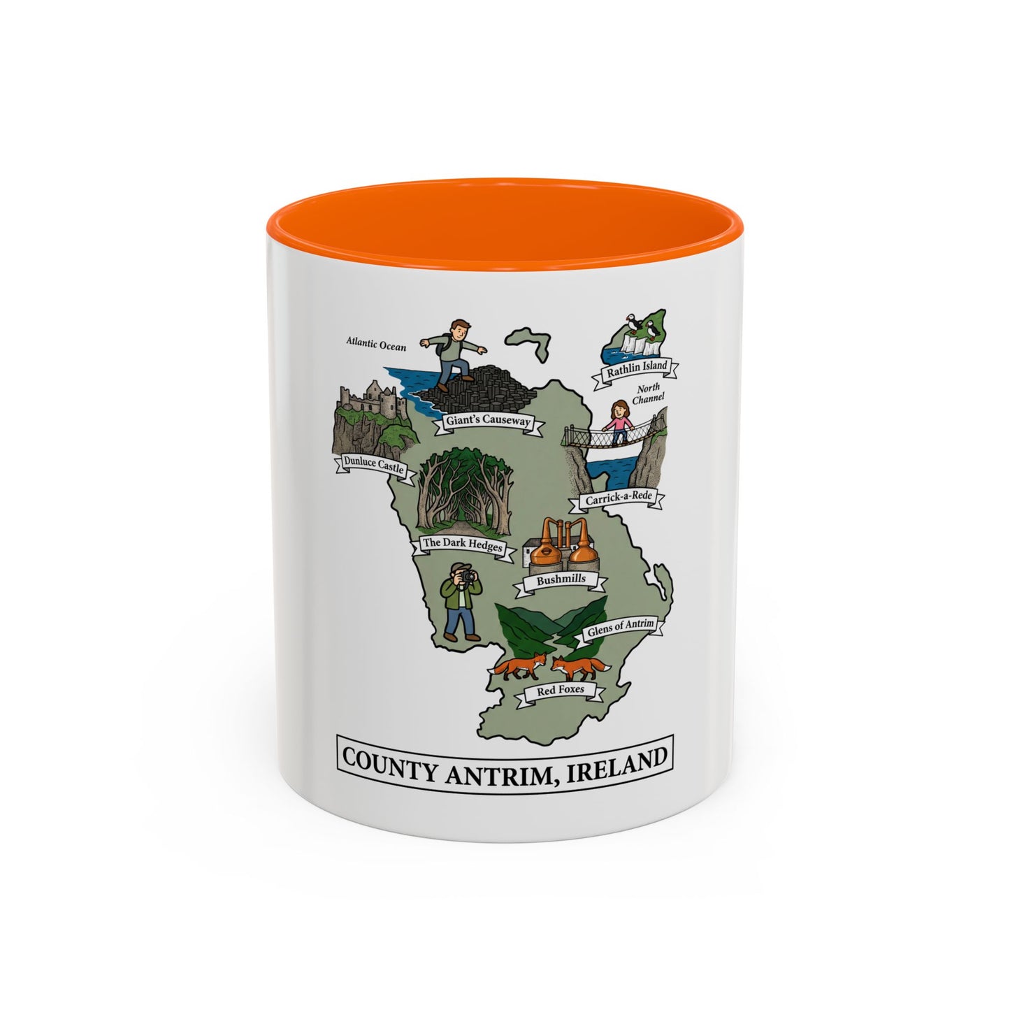 County Antrim Ireland map mug | Accent Coffee Mug