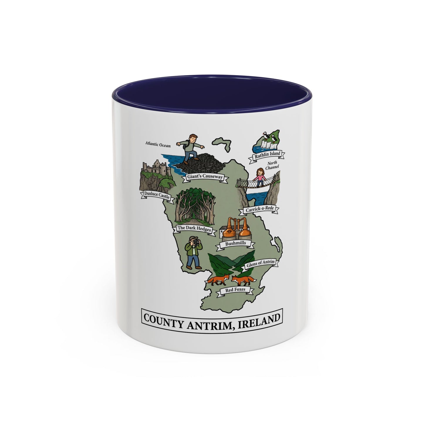 County Antrim Ireland map mug | Accent Coffee Mug