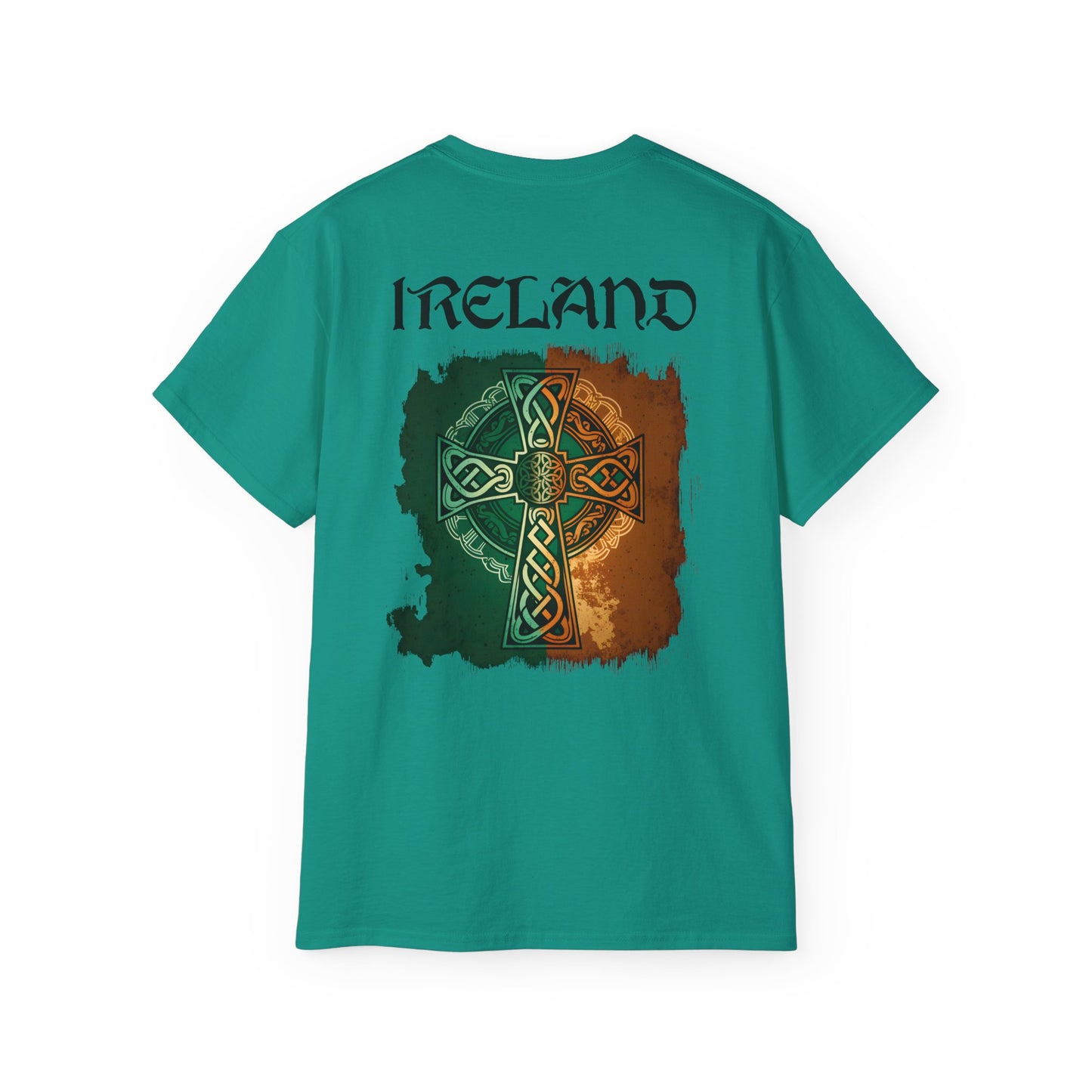 Unisex Ireland Tri Colour Celtic Cross T Shirt.
