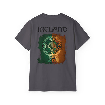 Unisex Ireland Tri Colour Celtic Cross T Shirt.
