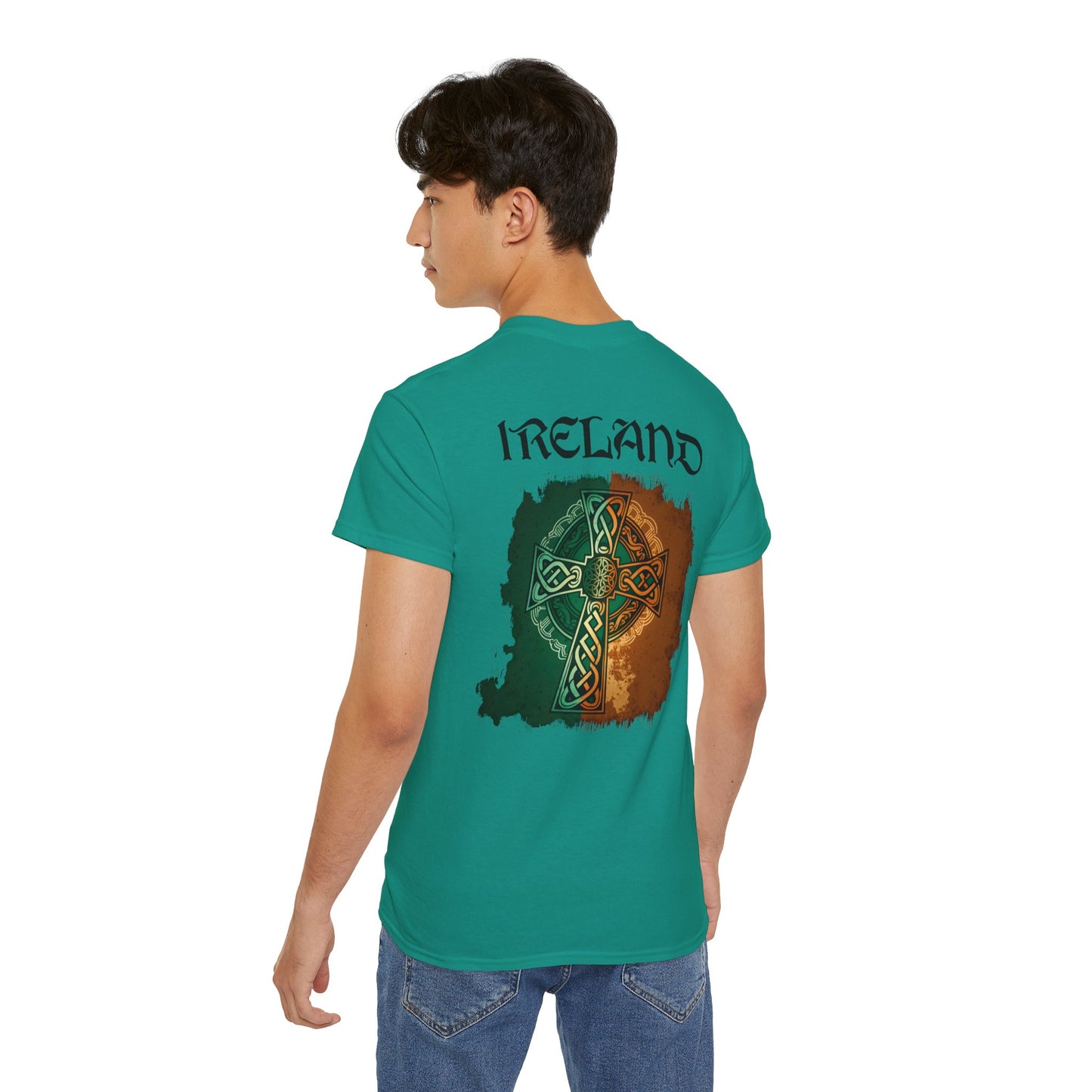 Unisex Ireland Tri Colour Celtic Cross T Shirt.