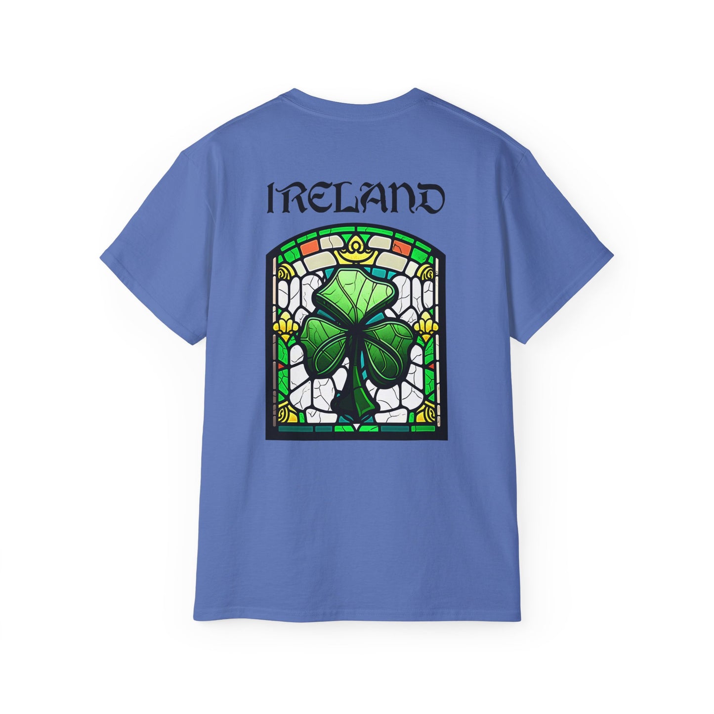 Unisex Ireland Stained Glass Shamrock T Shirt