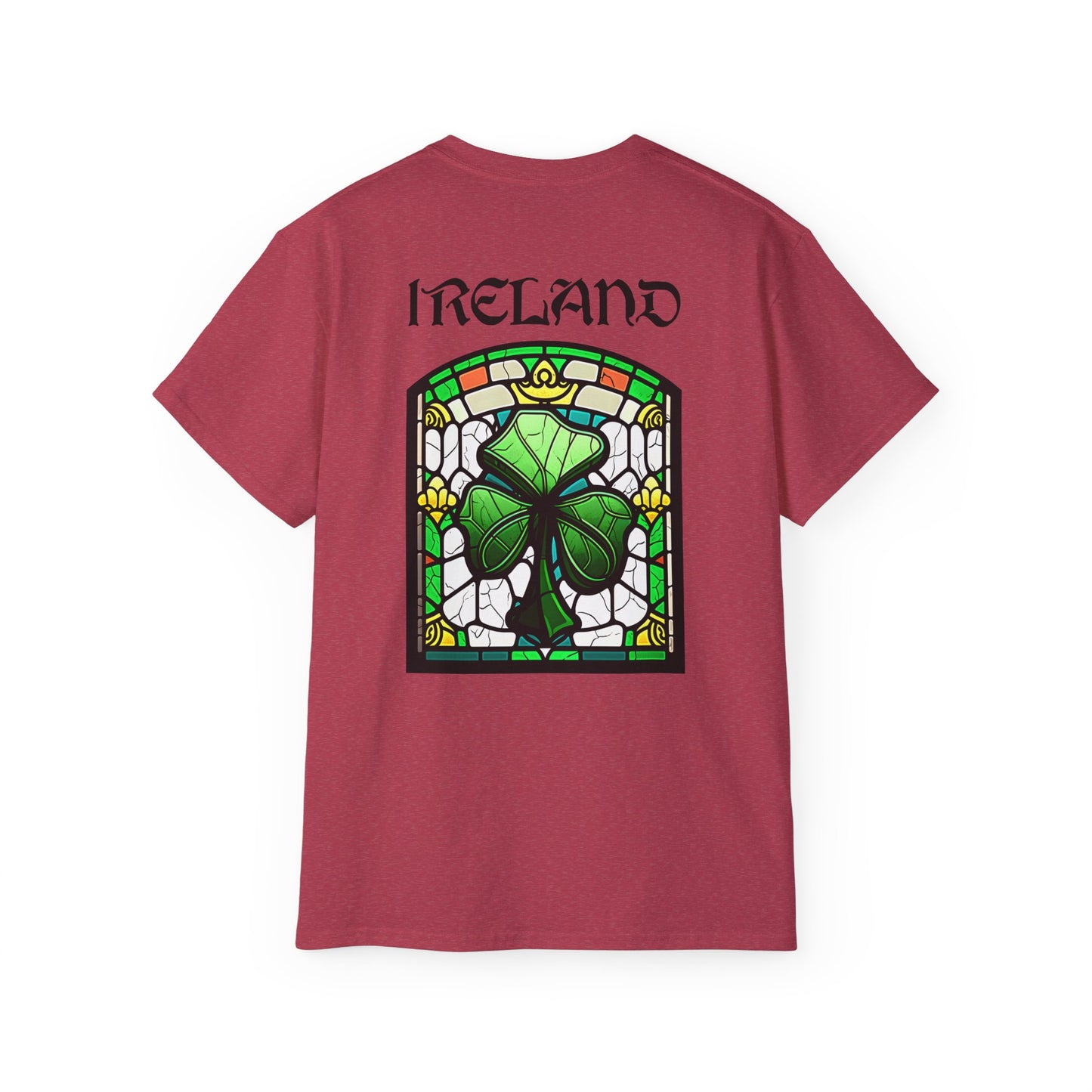 Unisex Ireland Stained Glass Shamrock T Shirt
