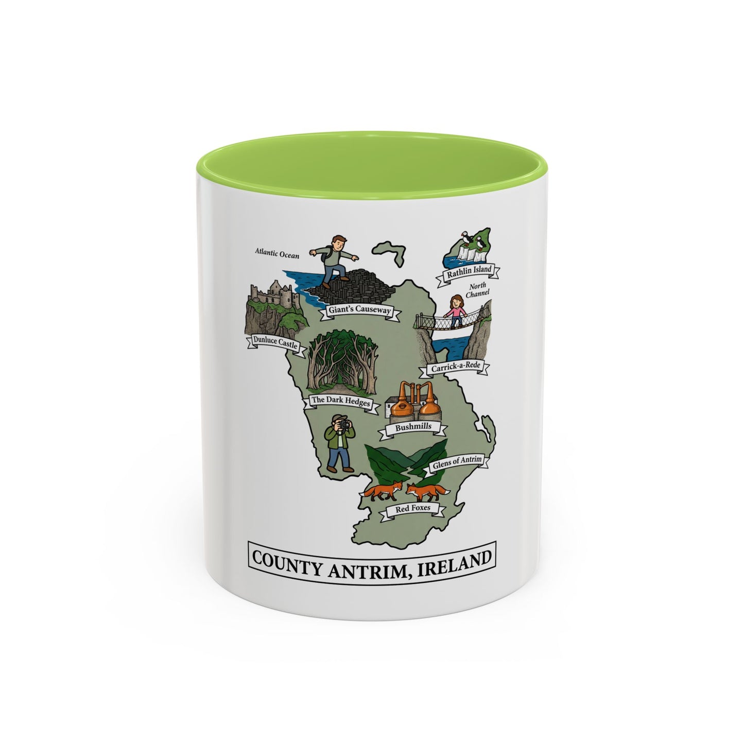 County Antrim Ireland map mug | Accent Coffee Mug
