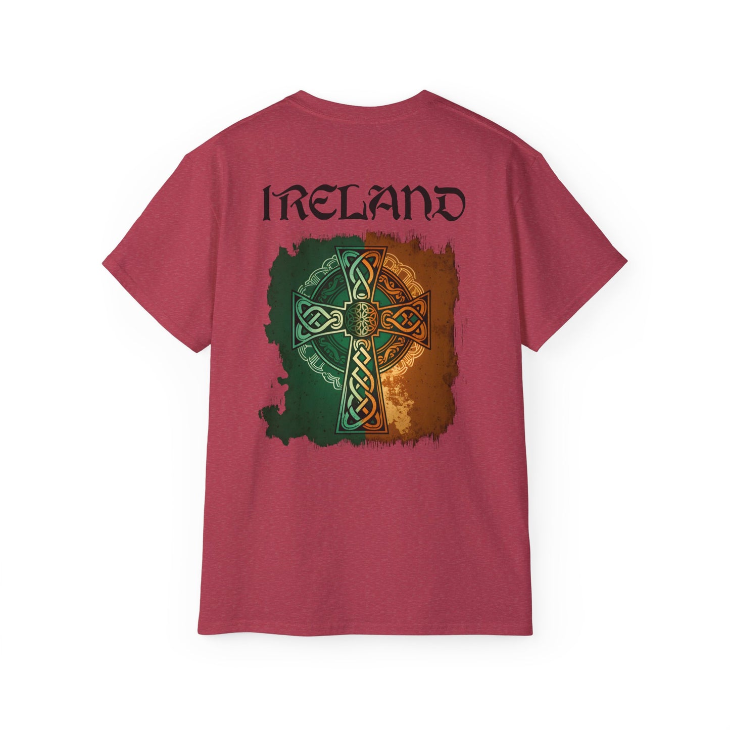 Unisex Ireland Tri Colour Celtic Cross T Shirt.