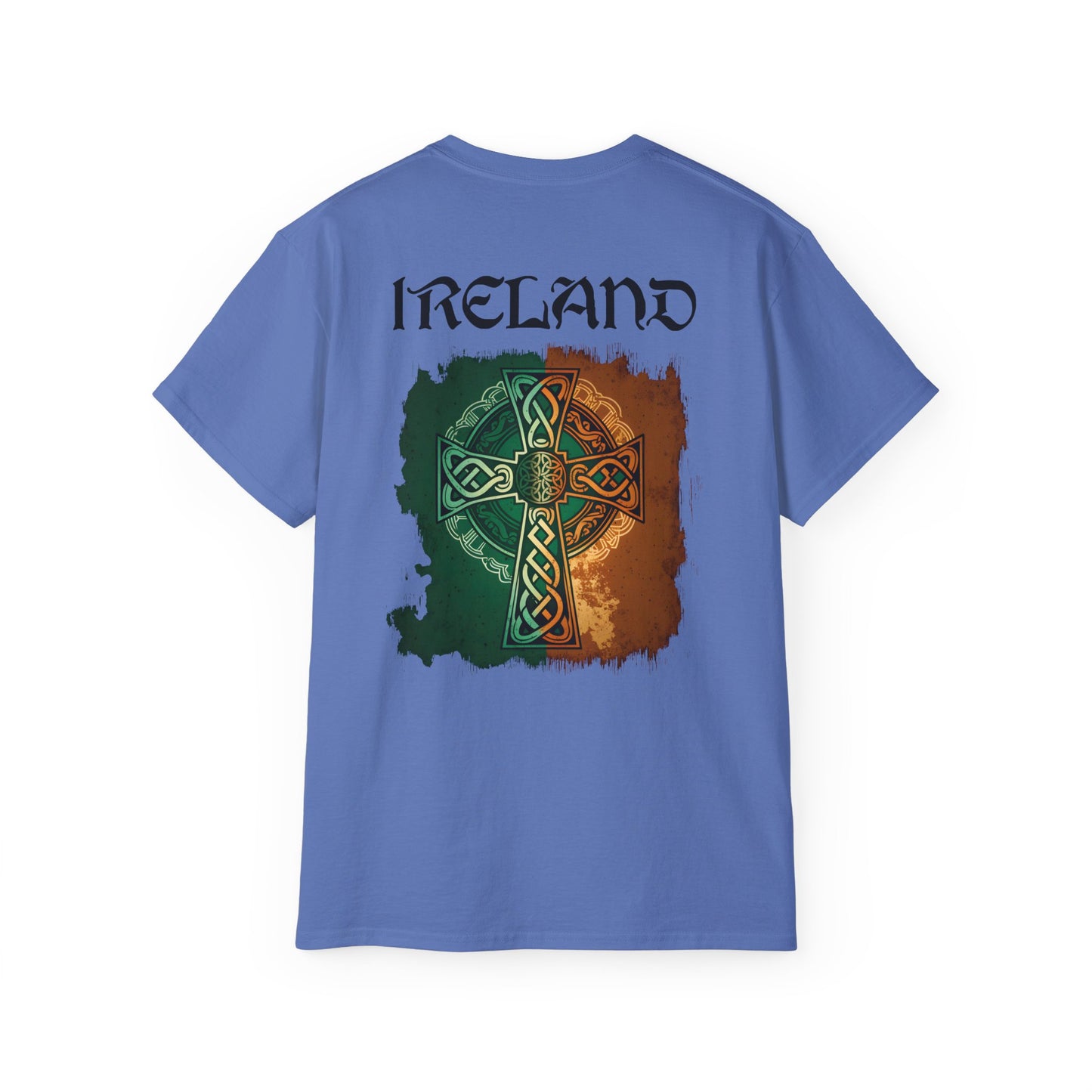 Unisex Ireland Tri Colour Celtic Cross T Shirt.
