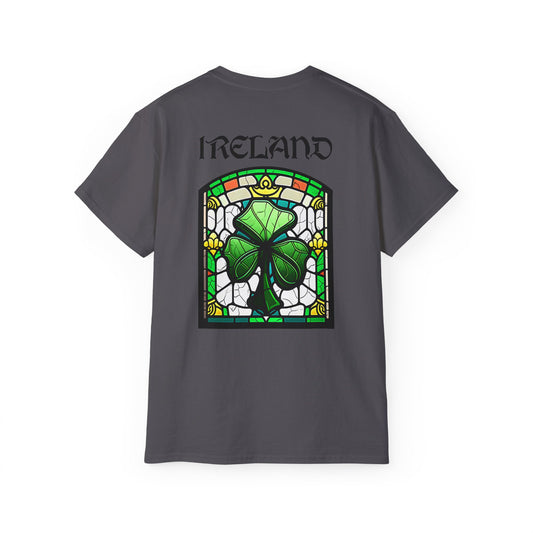Unisex Ireland Stained Glass Shamrock T Shirt