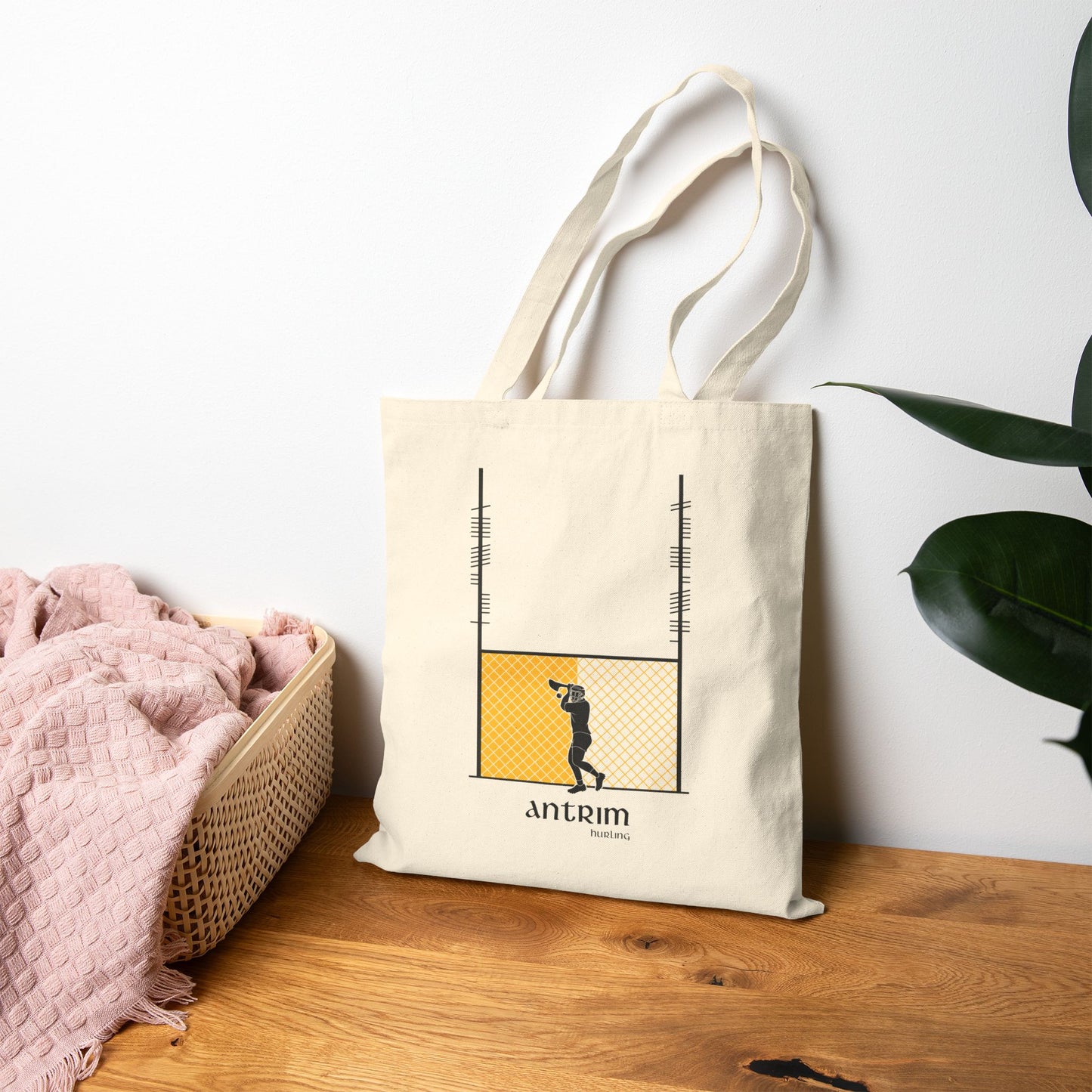 County Antrim Ogham Hurling Tote Bag | Irish Hurling | Ogham Language